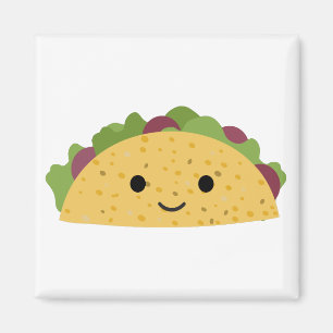 Aimant Magnifique Caricature Kawaii Souriant Taco