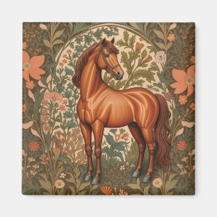 Aimant Magnifique Cheval Brun Inspiré de William Morris