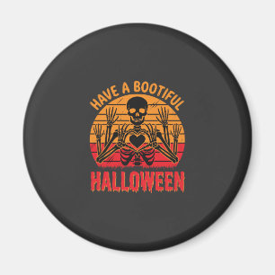 Aimant Magnifique cœur de squelette d'Halloween Rétro Cou