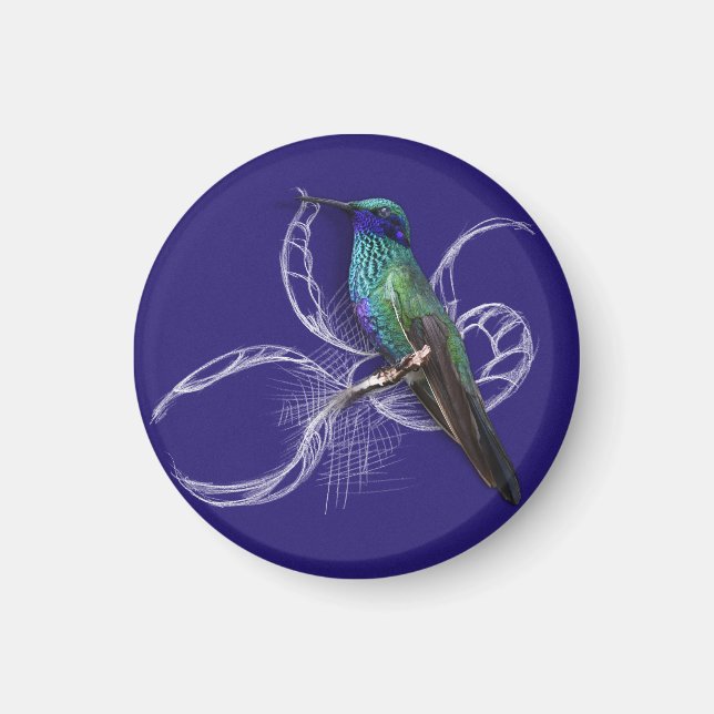 Aimant Magnifique colibri - personnalisez en ajoutant un  (Devant)