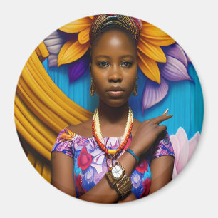 Aimant Magnifique femme africaine avec montre