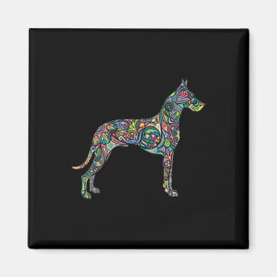 Aimant Magnifique Grand Chien Danse Totem Tatouage Art Sw