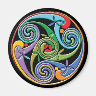 Aimant Magnifique Mandala celtique avec des perles coloré
