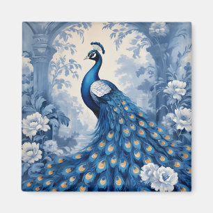 Aimant Magnifique paon bleu