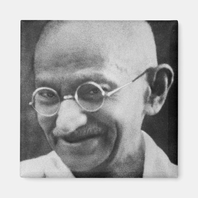 Aimant Mahatma Ghandi Portrait Photographie (Devant)