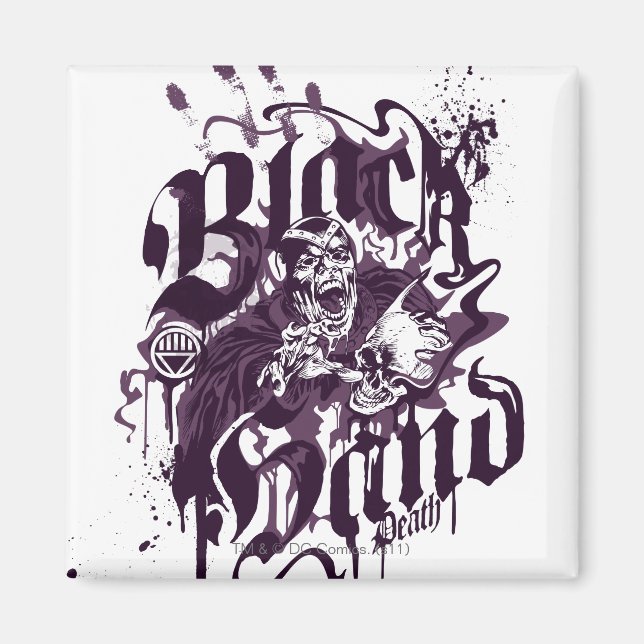 Aimant Main noire - Collage violet (Devant)