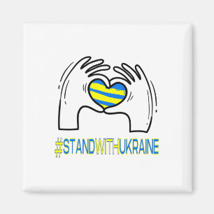 Aimant Mains de cœur debout avec le soutien de l'Ukraine