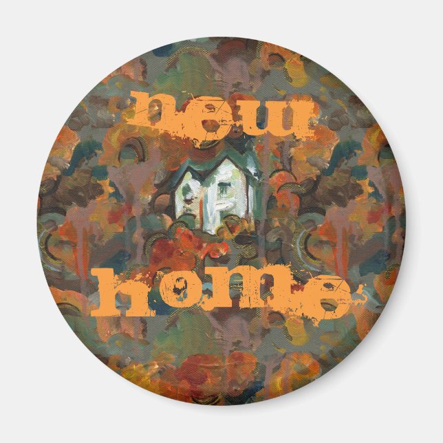 Aimant Maison Blanche et arbres d'automne (Devant)