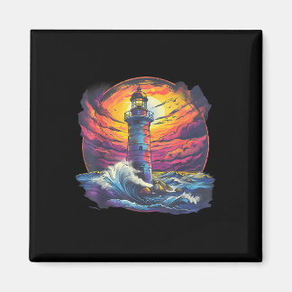 Aimant Maison de bord de mer voile phare bateau plage