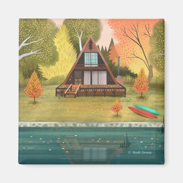Aimant Maison de Cabine A-Frame (Devant)