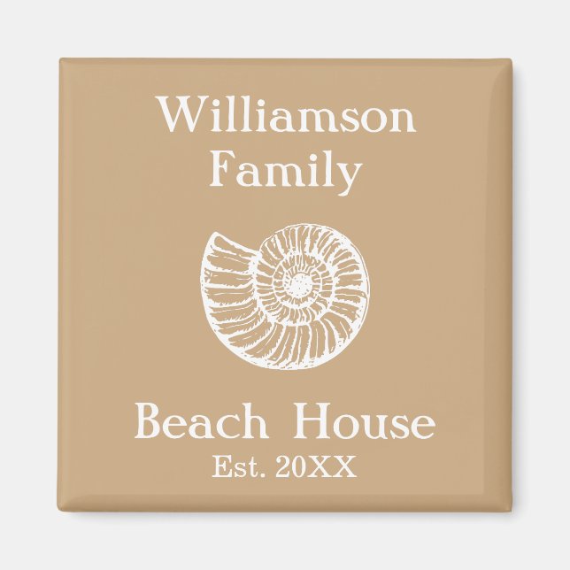 Aimant Maison de plage personnalisée (Devant)