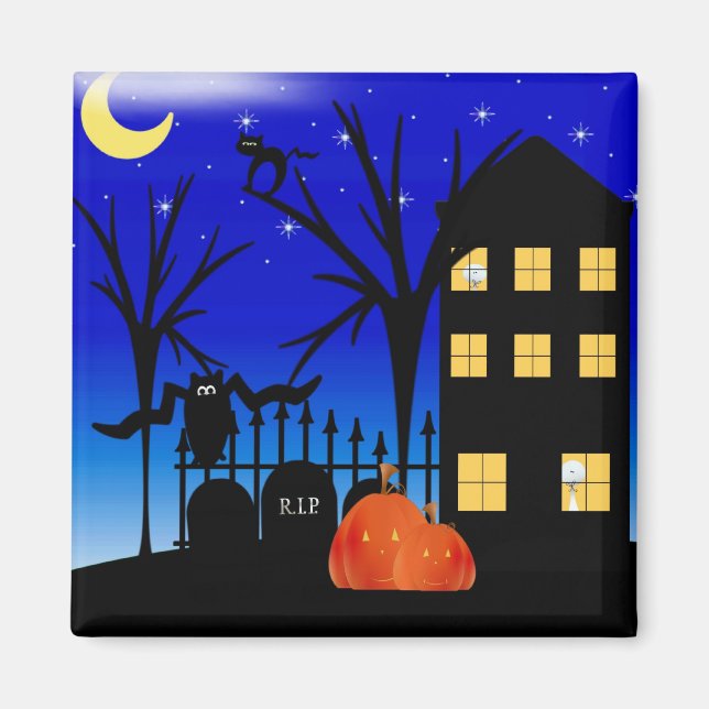 Aimant Maison Halloween (Devant)