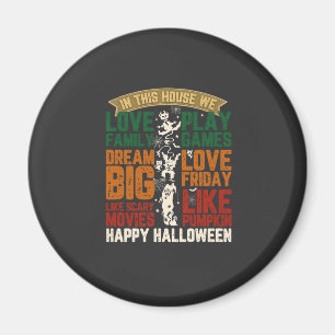 Aimant Maison Joyeux Halloween Monstres Toiles d'araignée