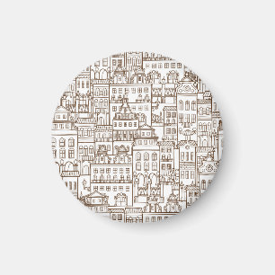 Aimant Maisons vintages : Architectural Seamless Motif.
