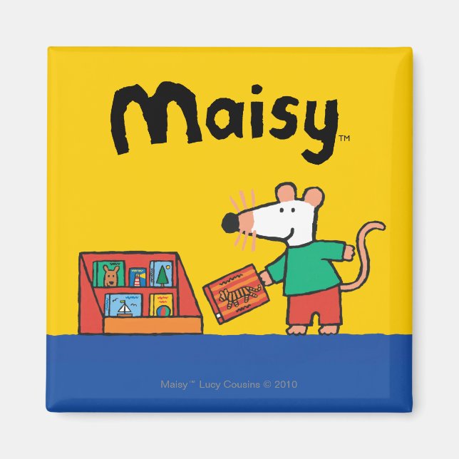 Aimant Maisy avec livres de bibliothèque (Devant)