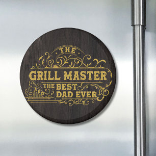 Aimant Maître du Grill et Meilleur Papa de tous les temps