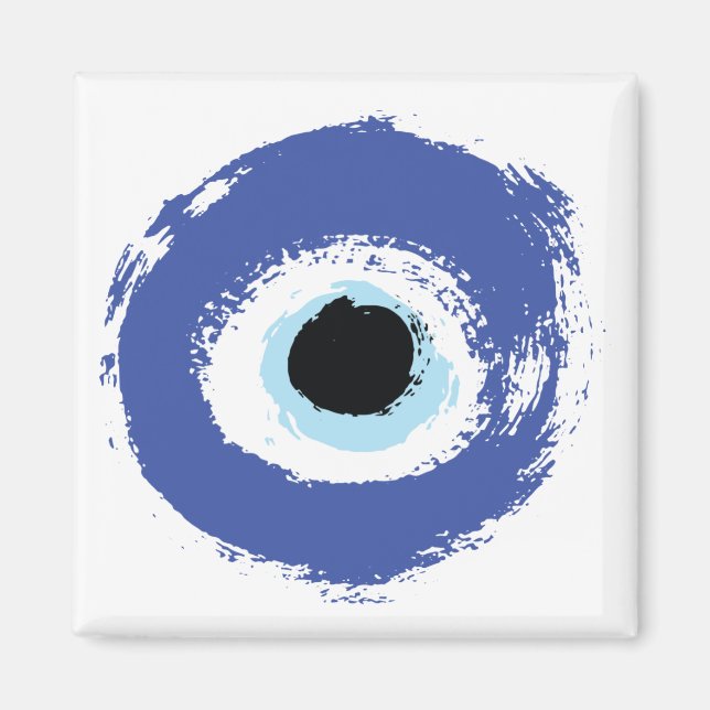 Aimant Mal Oeil Artiste Bleu Grec (Devant)