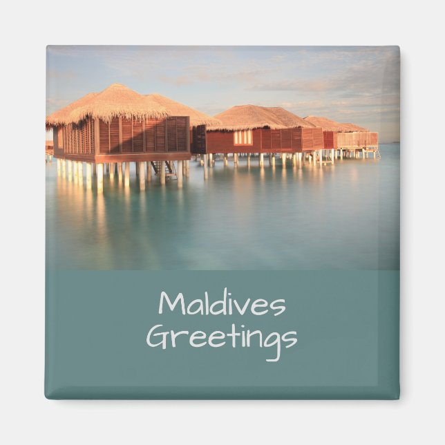 Aimant Maldives Paradise Beach Bungalows Souvenir (Devant)