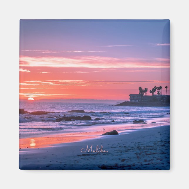 Aimant Malibu, CA, belle photo pittoresque, (Devant)
