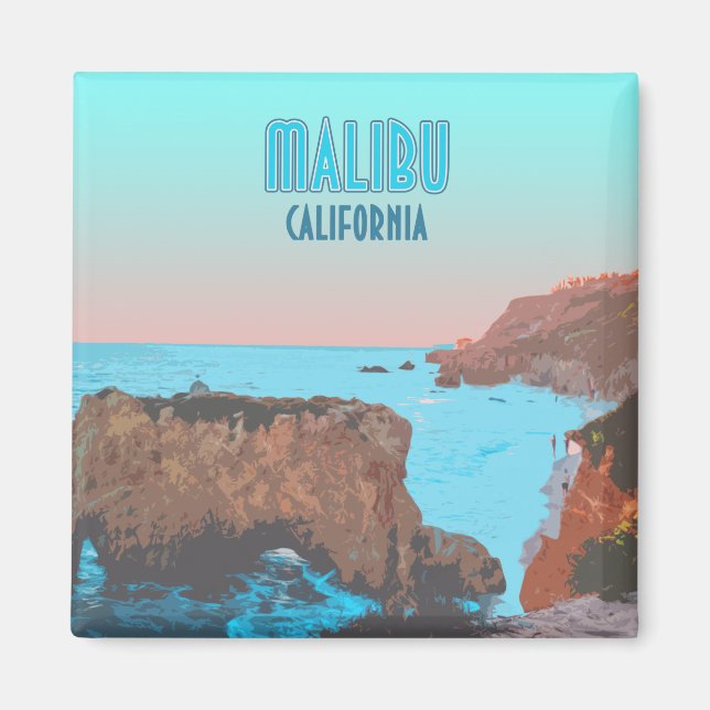 Aimant Malibu California Matador Beach Vintage (Devant)