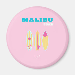 Aimant Malibu, Plage de Malibu, Preppy, Preppy Girl, Rose