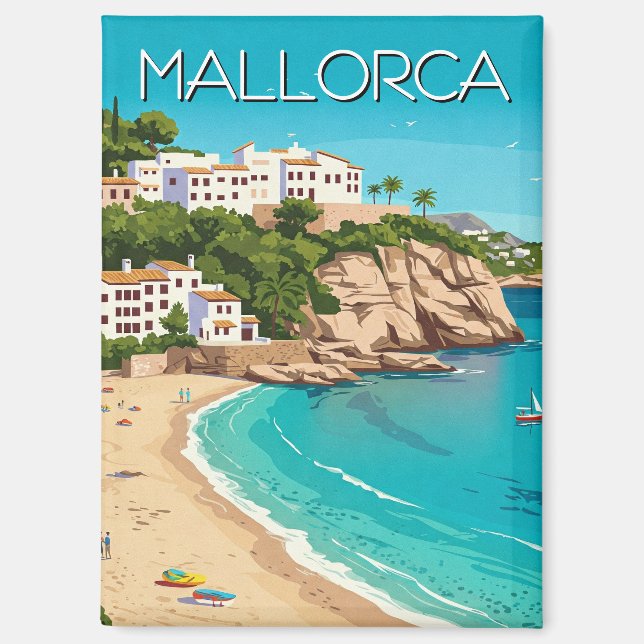 Aimant Mallorca Espagne Voyage Vintage (Recto)