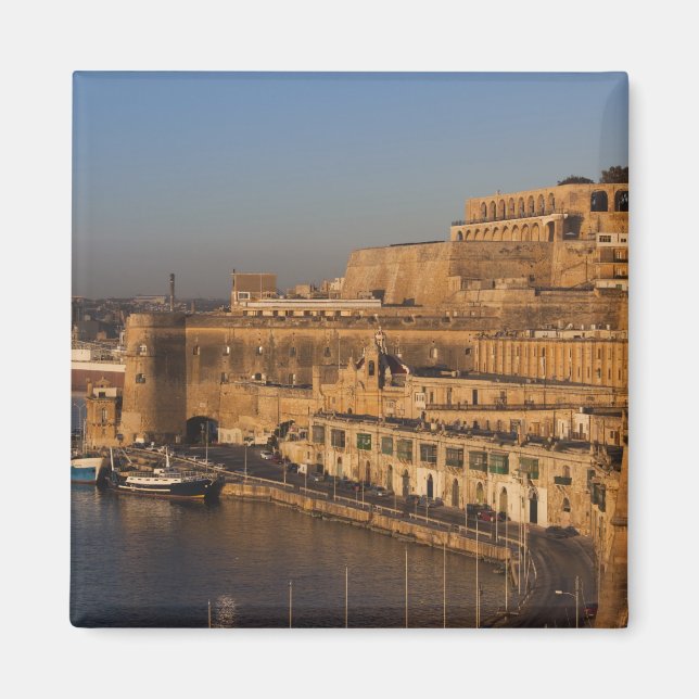 Aimant Malte, La Valette, vue du port depuis Lower Barrak (Devant)