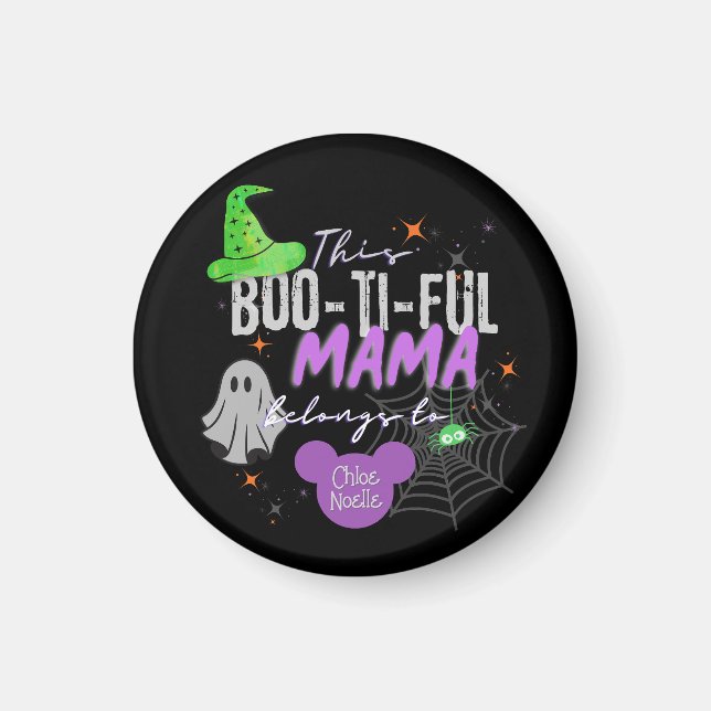 Aimant Mama Boo-ti-ful Appartient À L'Aimant | Halloween (Devant)