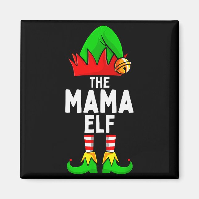Aimant Mama Elf Matching Family Christmas Women  (Devant)