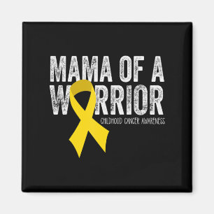Aimant Mama of a Warrior Chilhood Cancer Ribbon Oncolog