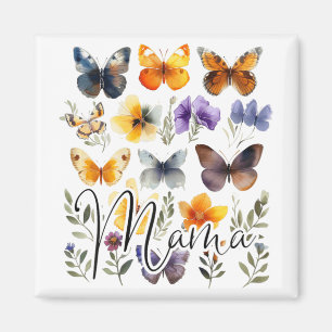 Aimant Mama Papillons Floral Été Fête des mères Graphique