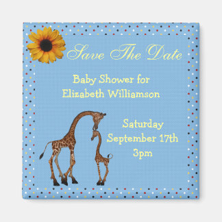 Aimant Maman & Baby Giraffe Blue Enregistrer le Baby show