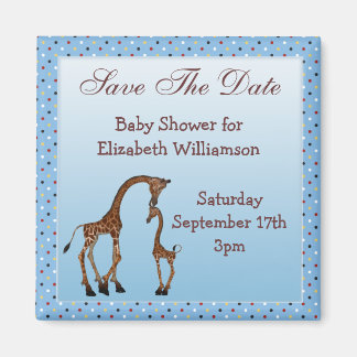 Aimant Maman & Baby Giraffe Blue Enregistrer le Baby show