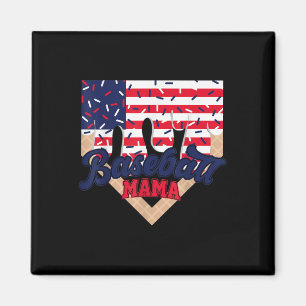 Aimant Maman de baseball du 4 juillet Crème glacée qui co