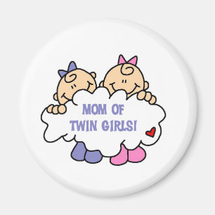 Aimant Maman de Twin Girls Tshirts et cadeaux