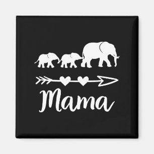 Aimant Maman éléphant 2 bébés enfants maman de deux maman