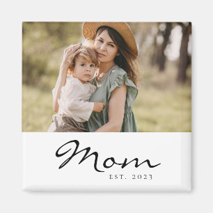 Aimant Maman établie en script noir