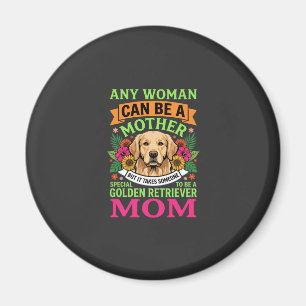 Aimant Maman Golden Retriever Fleurie Amoureuse de Chien