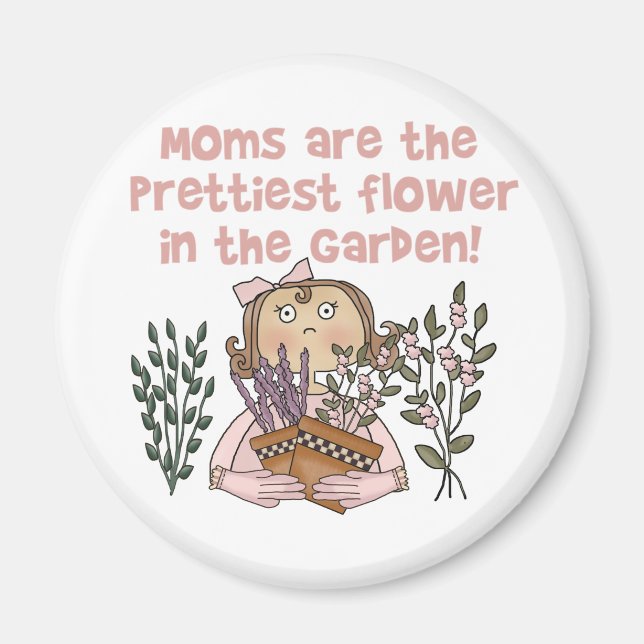 Aimant Maman la plus belle fleur dans le jardin (Devant)
