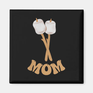 Aimant Maman marshmallow campeur heureux 1er anniversaire