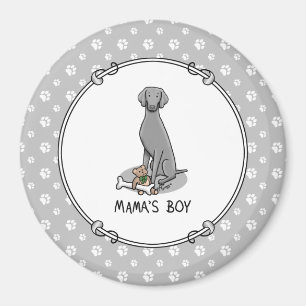 Aimant Mama's Boy Weimaraner (gris 1) jouets chien maman