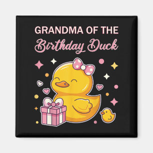 Aimant Mamie de la fête d'anniversaire de canard de Noël 