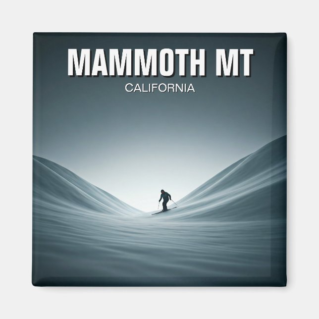 Aimant Mammoth Mountain California Skiing Skier Travel (Devant)