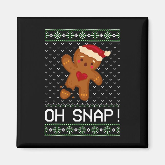 Aimant Man Oh Snap Christmas Cookie (Devant)