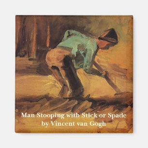 Aimant Man Stooping with Stick, Spade de Vincent van Gogh