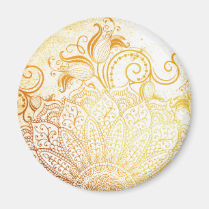 Aimant Mandala - brosse d'or