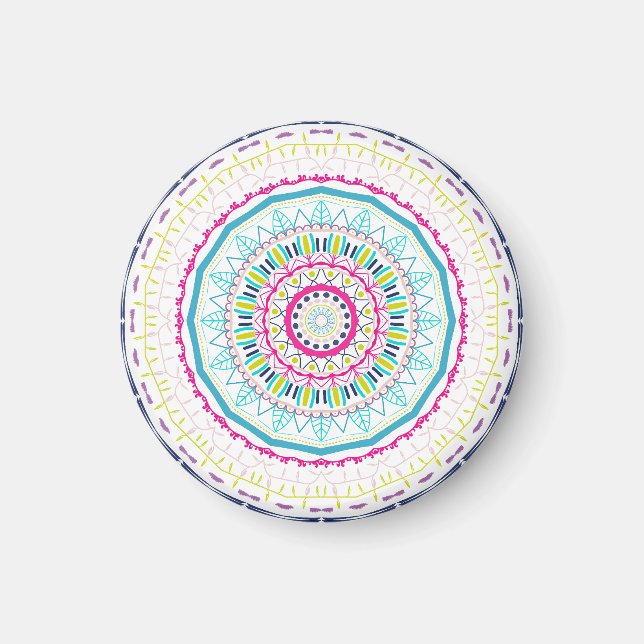 Aimant mandala coloré (Devant)