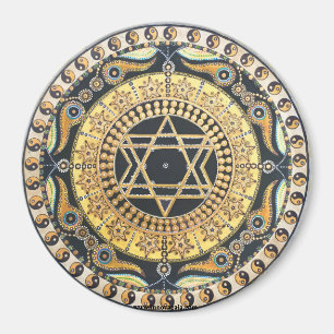 Aimant Mandala de Chakra d'étoile de la terre