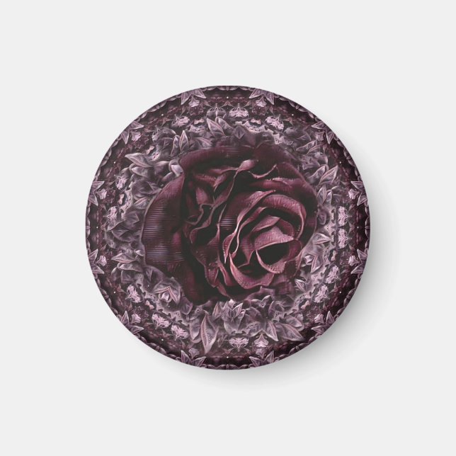 Aimant Mandala de rose  (Devant)