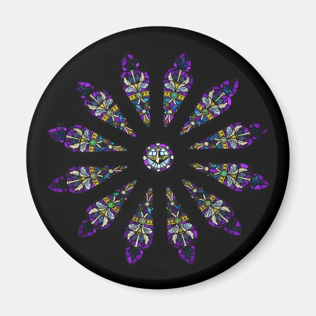 Aimant Mandala en verre tendu (Devant)